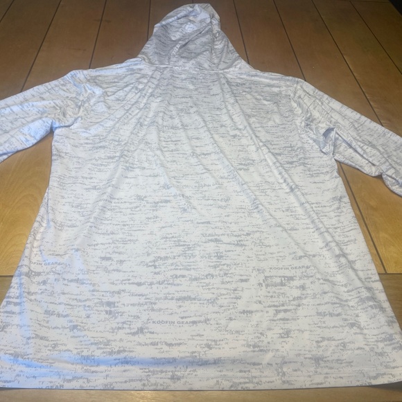 Koofin Performance Hooded Fishing Shirt Size Large White and Gray Long Sleeve - Picture 11 of 15